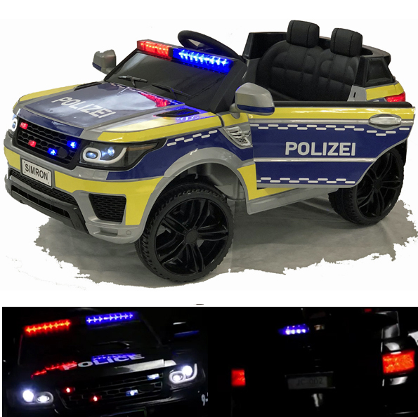 Deutsche POLIZEI Kinderauto Polizeiauto DE (Blau-Gruen)